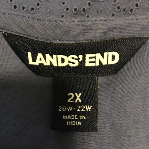 Lands End tunic top sz 2X. Thick fabric & lined. Pull on, long sleeves, crochet - Picture 2 of 8